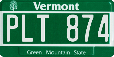 VT license plate PLT874