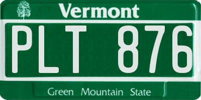 VT license plate PLT876