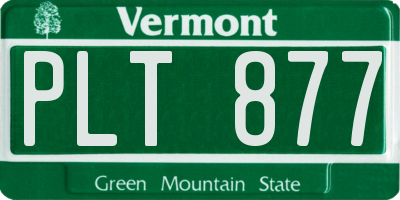 VT license plate PLT877