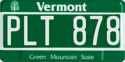 VT license plate PLT878