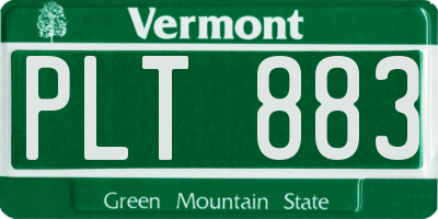 VT license plate PLT883