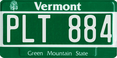 VT license plate PLT884