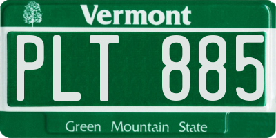 VT license plate PLT885