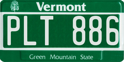 VT license plate PLT886