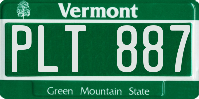 VT license plate PLT887