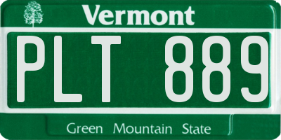 VT license plate PLT889
