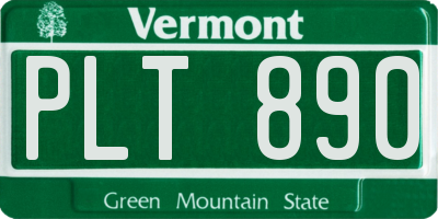 VT license plate PLT890