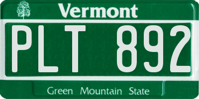 VT license plate PLT892