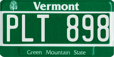 VT license plate PLT898