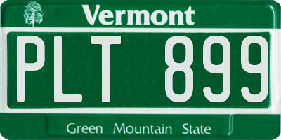 VT license plate PLT899
