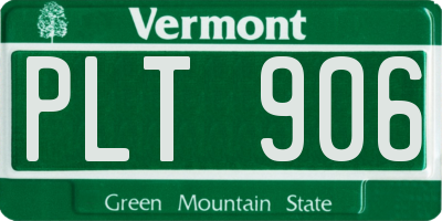VT license plate PLT906