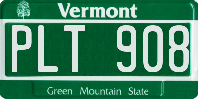 VT license plate PLT908