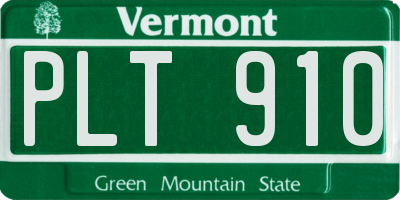 VT license plate PLT910