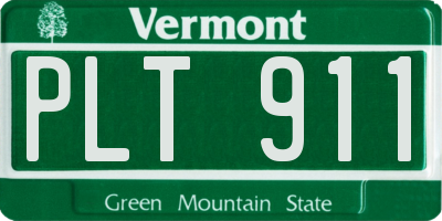 VT license plate PLT911