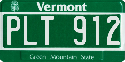 VT license plate PLT912