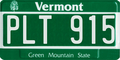 VT license plate PLT915