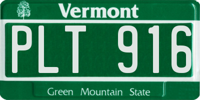 VT license plate PLT916