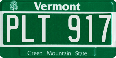 VT license plate PLT917