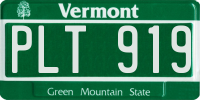 VT license plate PLT919