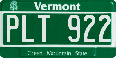 VT license plate PLT922