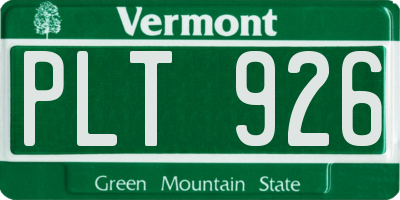 VT license plate PLT926