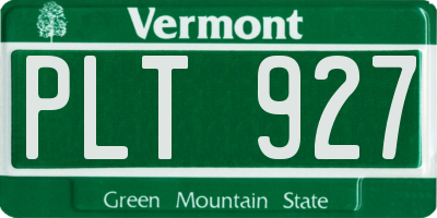 VT license plate PLT927