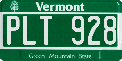 VT license plate PLT928