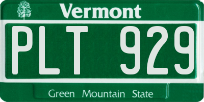 VT license plate PLT929