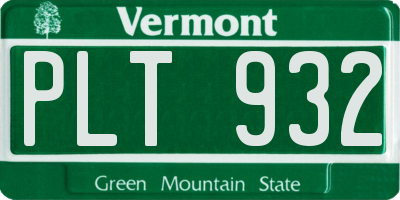 VT license plate PLT932