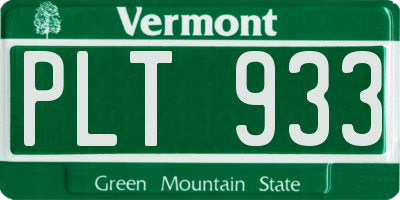 VT license plate PLT933