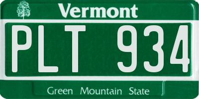 VT license plate PLT934