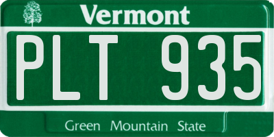 VT license plate PLT935