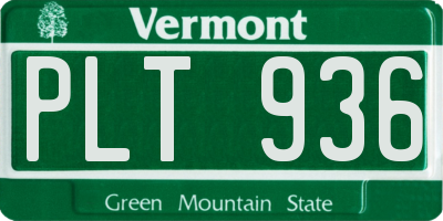 VT license plate PLT936