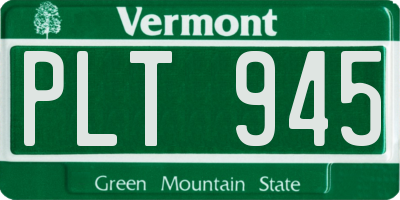 VT license plate PLT945