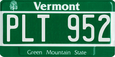 VT license plate PLT952