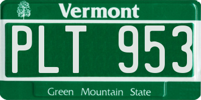 VT license plate PLT953