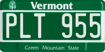 VT license plate PLT955