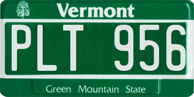 VT license plate PLT956