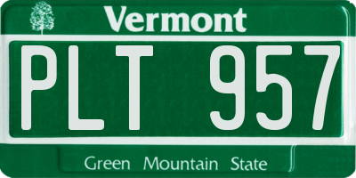VT license plate PLT957