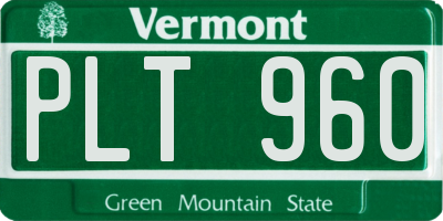 VT license plate PLT960