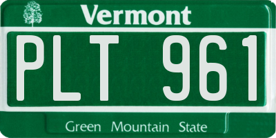 VT license plate PLT961