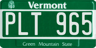VT license plate PLT965