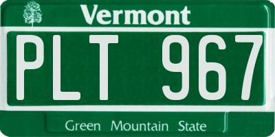 VT license plate PLT967