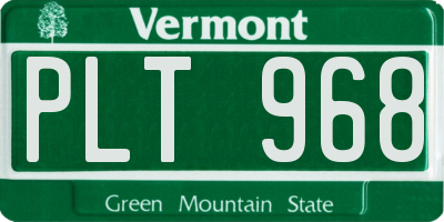 VT license plate PLT968