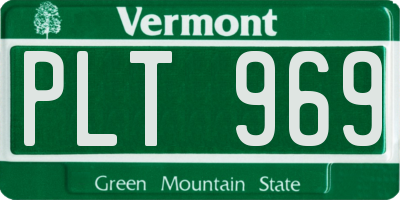 VT license plate PLT969