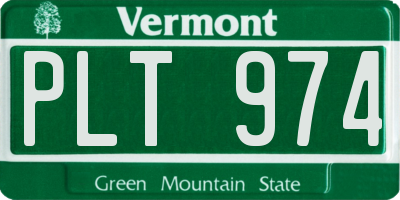 VT license plate PLT974