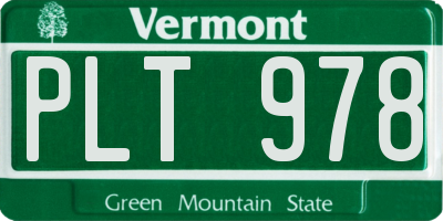 VT license plate PLT978