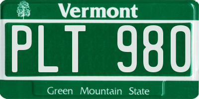 VT license plate PLT980