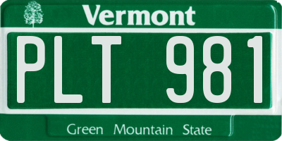 VT license plate PLT981