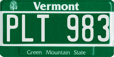 VT license plate PLT983
